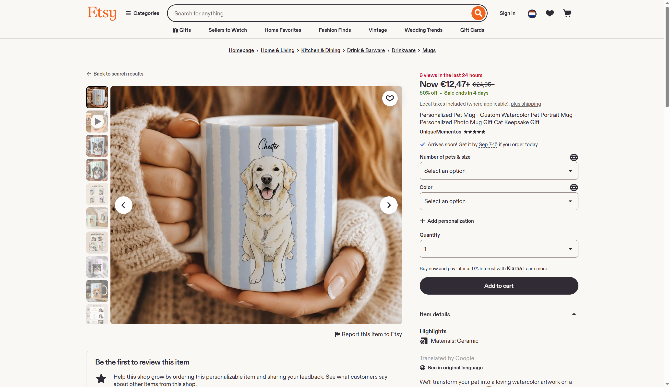 For example: you could sell a personalized mug showing a pet portrait and the an